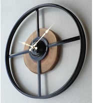 Markakanvas Metal , Ahşap Duvar Saati  50x50 cm
