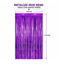 Mor Metalize Parti Perdesi 100x200 cm – Kapı ve Arka Fon Perdesi