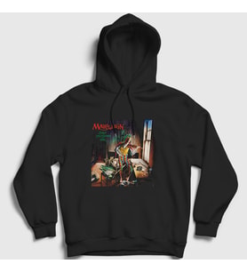 Presmono Unisex Beyaz Tear Marillion Kapüşonlu Sweatshirt 163000tt (Siyah)