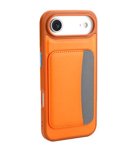 Apple iPhone 17 Air Uyumlu Kılıf Kartlıklı Zore X-Kart Silikon Kapak (Turuncu)