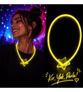 Northcity Glow Kolye Neon Fosforlu Işıklı Kolye Sarı Renk