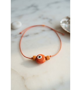 Handmade Bohem Turuncu Nazar Kolye