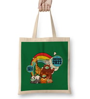 Sarcasm Funny Vintage ANIMALS Saying Covid Hi Omicron Virus 2022 Bez Çanta Uzun Saplı