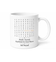 Kelime Avcısı Yazılı Baskılı Kupa Bardak Hediye Özel Tasarım Porselen Mug