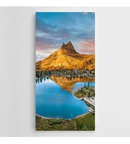 Çam Ağaçları Göl Panoramik Kanvas Tablo