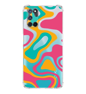 PrintiFy Oppo A52 Uyumlu Köşe Korumalı Renkli Desen Tasarımlı Şeffaf Silikon Kılıf