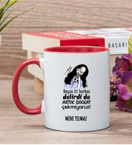 Kişiye Özel Herkes Delirdi Tasarım Esprili Kırmızı Kupa Bardak