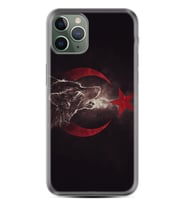 Apple iPhone 11 12 13 14 Pro Max Kılıf Desemli Silikon Kurt ve Ay Yıldız 1403