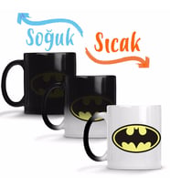 Batman Logo Sihirli Kupa Bardak Porselen