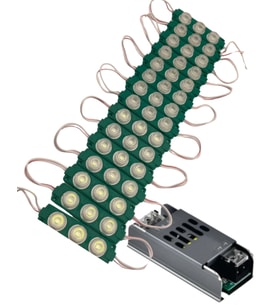 20 Adet 12 Volt 3 Watt 3 Lensli Yeşil 3030 SMD Led Modül 5A Slim Trafo Set