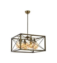 -av-1732-4e Eskitme Kaplama Modern Avize, E27, Metal, Cam, 45cm (AMPUL DAHİL DEĞİLDİR)