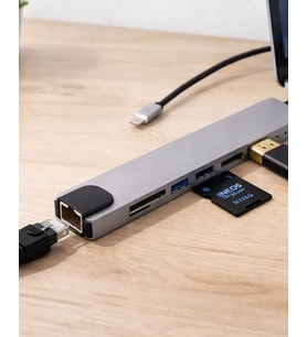 Çok Fonksiyonlu Type C Hub USB HDMI Ethernet Kart Okuyucu