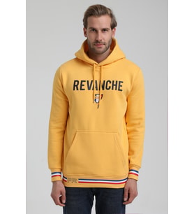 New World Polo Kapüşonlu Hardal Slim Fit Hoodie 22FWM64036