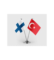 Finlandiya ve Türkiye Bayrağı İkili Saten Masa Bayrağı Takımı