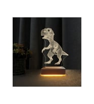 3D Dinozor Gece Lambası, Çocuk Odası İçin Eğlenceli ve Işıltılı Hediye (Krem)