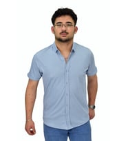 Erkek Gömlek Yaka Düğmeli Merserize Tişört 4680 BGL-ST04531 (Mavi)