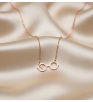 Kişiye Özel 925 Ayar Gümüş Minimal Harry Potter Gözlük Model Kolye (Rose)