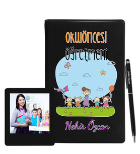 Okul Öncesi Öğretmenlerine Özel Defter Kalem & Fotoğraflı İnstagram Çerçeve Hediye Seti