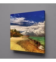 DENİZ KENARI KANVAS TABLO 30x30cm (Karışık)