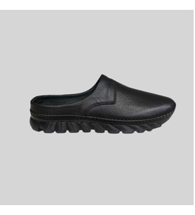 BEREN FOOTWEAR 716 KADIN HAKİKİ DERİ TERLİK SİYAH