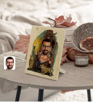 BK Gift Kişiye Özel Viking Karikatürlü Dekoratif Ahşap Çerçeve Model 1