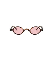 Leopar Çerçeveli Pembe Camlı Minimal Retro Unisex Güneş Gözlüğü