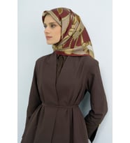 Armine Saf İpek Sura Eşarp-2026 İlkbahar-Yaz- 953100D (Bordo - Taba)