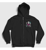 Presmono Unisex Siyah Ghost The Misfits Fermuarlı Kapüşonlu Sweatshirt 174831tt