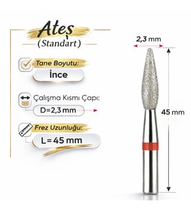 Vladmiva Elmas Freze Başlık Ateş – Yumuşak Sertlik (Kırmızı) 0,23 mm – adet fiyatı