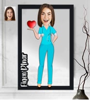 Kişiye Özel 3D  Ahşap Tablo Doktor Kadın 30x40 -5