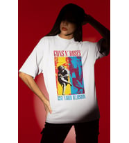 Tasarım Guns N' Roses Use Your Illusion Rock Metal Müzik Grubu Baskılı Unisex Oversize Tişört