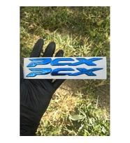 Pcx Amblem Logo 3D Sticker Yazı 2 Adet Set Mavi Renk