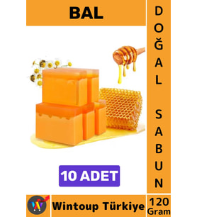 #KatıSabun %100 Doğal Bitkisel El Yüz Saç Vücut Cilt İçin Organik Bal Sabunu 120 Gram 10 Adet
