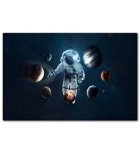 Cakatablo  Uzay Astronot 7 Gezegen Görseli MDF Tablo