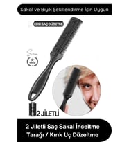 #Tarak 2 Jiletli Saç Sakal İnceltme Tarağı Profesyonel Berber Kuaför Kırık Uç Düzeltme Kat Verme Şek
