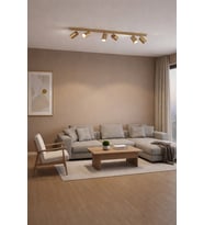 6’lı GU10 LED Tavan Spot Mat Altın Gold Eskitme Hareketli Başlık OS RAM Tasarruflu LED Ampül