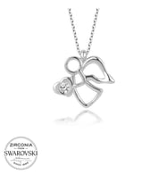 Swarovski Taşlı Gümüş Melek Bayan Kolye