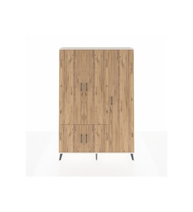 Arges Gardrop 7 Raflı 5 Kapaklı Tek Askılı 132x30x195 Aytaşı-Çam