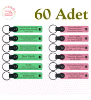 Fıstık Yeşili & Pembe, Kültürel Gezi Ekibine Özel Anı, 60’lı Set, Kişiye Özgü Yazılı Deri Anahtarlık