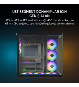 JAMES DONKEY STARK S801 7X ARGB 650W GAMING CASE BLACK