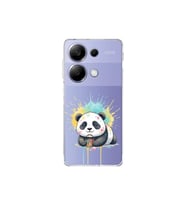Redmi Note 13 Pro 4G ile Uyumlu Splash Panda Tasarımlı Şeffaf Silikon Kılıf