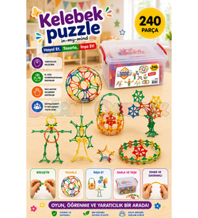 Kelebek Puzzle Lego (240 Parça) - Kelebek Lego - Kelebek Bloklar - 3D Legolar Oyuncak
