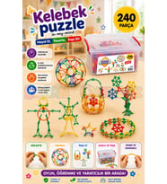Kelebek Puzzle Lego (240 Parça) - Kelebek Lego - Kelebek Bloklar - 3D Legolar Oyuncak