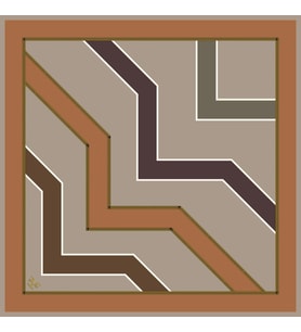 Geometrik Desen Gold Seri Twill Eşarp Eşarp Askısı ile Birlikte 90x90 cm Camel V