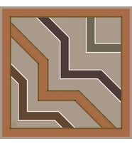 Geometrik Desen Gold Seri Twill Eşarp Eşarp Askısı ile Birlikte 90x90 cm Camel V