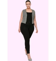 Kadın Yüksek Bel Skinny Pantolon Örme Kumaş Düz Desen Günlük Kullanım Yaz Aylarının Vazgeçilmezi (Siyah)