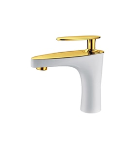 GMS PERA MİX LAVABO BATARYASI (Beyaz-Altın)