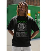 Tasarım Roronoa Zoro Baskılı Unisex Oversize One Piece Anime Dizi Karakter Tişört