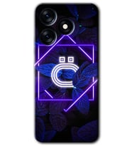 Tecno Spark 10 4G Kılıf HD Desen Baskılı Kılıf - Dark Neon Yaprak Ö Harfi