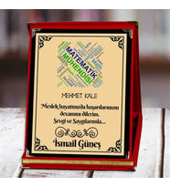 Matematik Mühendisi Baskılı Plaket (1. Tasarım)  Kişiye Özel (Kırmızı)